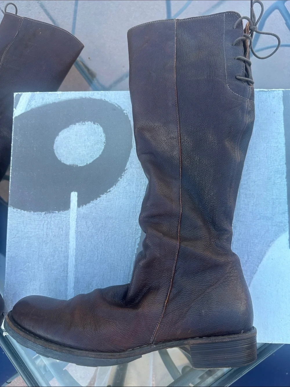 Fiorentini + Baker Dark Brown Leather Lace-Back Zip Boots Size 40 (9.5-10 US)